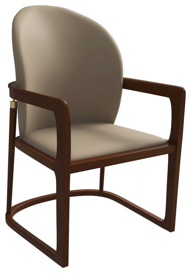 Svelta Elegant Wooden Dining Chair in Dark Toupe