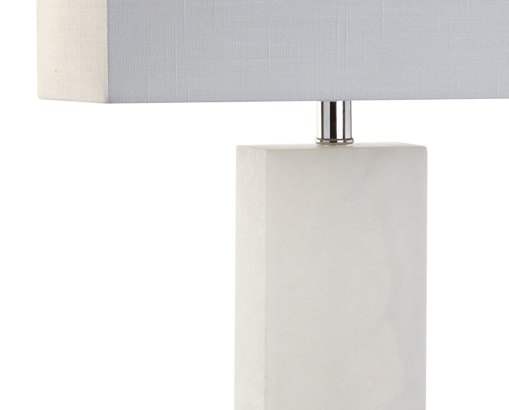 Tiggie 27" Alabaster Table Lamp, Natural and Chrome