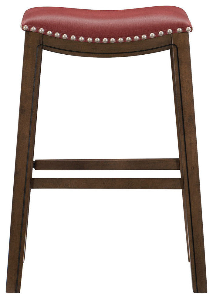 Yannis 29" Height Saddle Stool, Red