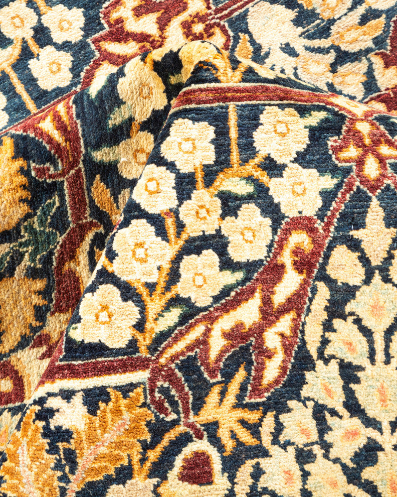 Mumbai, One-of-a-Kind Hand-Knotted Area Rug Blue, 8'1"x10'5"