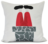 Away He Goes,Geometric Print Pillow,Gray, 16" x 16"