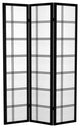 6' Tall Canvas Double Cross Room Divider, Black, 3 Panels
