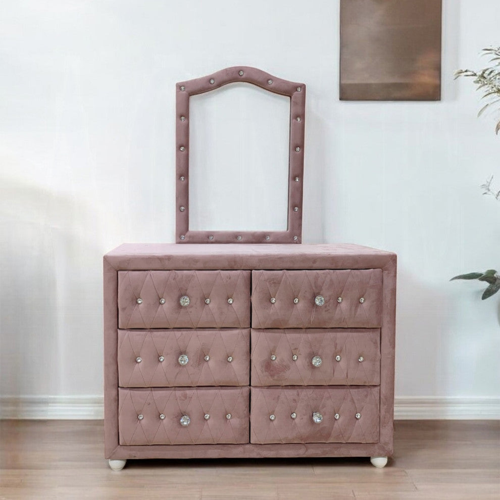 ACME Reggie Mirror, Pink Fabric