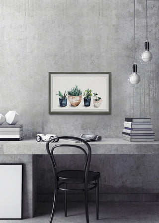 "Multi Colored Planters" Framed Painting Print
