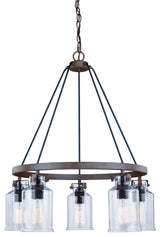 Milone 5-Light Chandelier, Textured Rustic Bronze