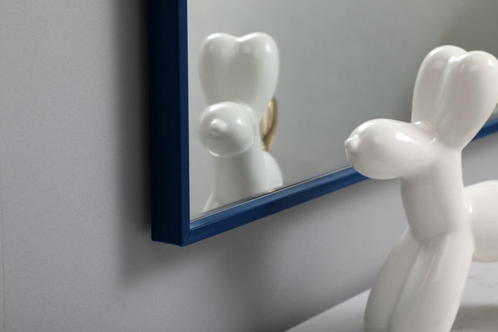 Elegant Decor MR43040BL Metal Frame Rectangle Mirror, 30"x40", Blue