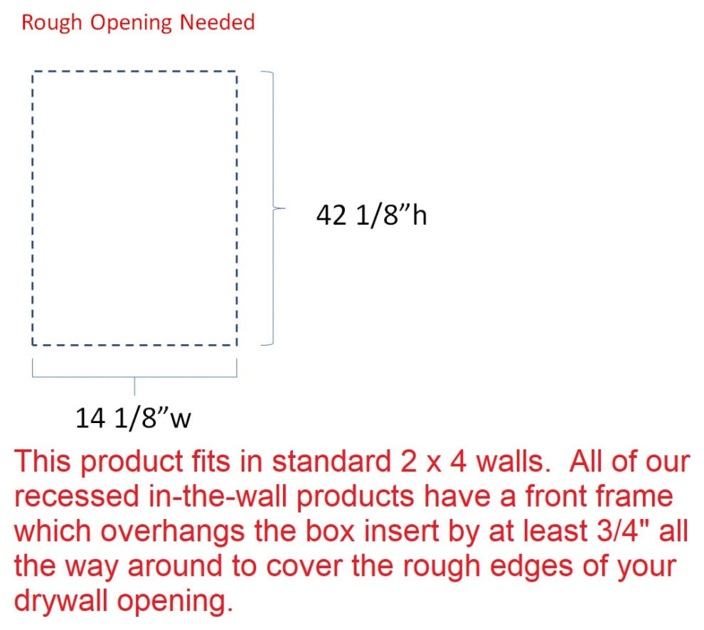 Durham Recessed Unfinished Niche 43.5"h x 15.5"w x 3.5"d