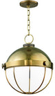 Sumner 14" Pendant, Aged Brass Finish, Opaque White Glass