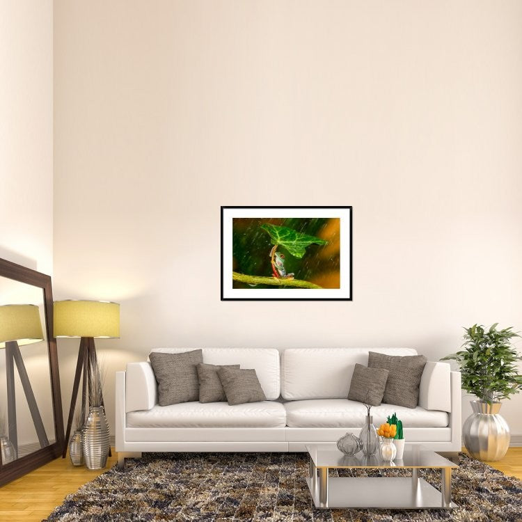 "Ohh Noo - Its Raining" Framed Digital Print by Kutub Uddin, 44x32"
