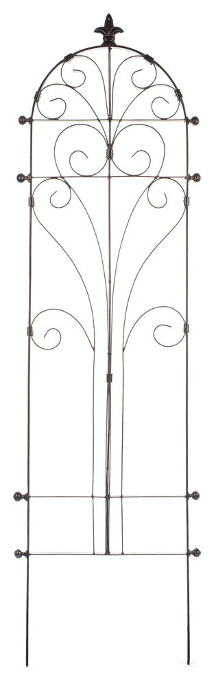 Italian Iron Garden Trellis, Metal Lawn Decor, Heavy Scroll Iron
