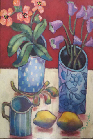 "Des Fleurs et citrons" Painting Print on Wrapped Canvas