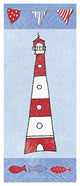 "Coastal Lighthouse I on Blue" Digital Paper Print by Farida Zaman, 32"x77"