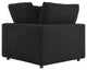 Commix Down Filled Overstuffed Boucle Fabric Corner Chair, Black
