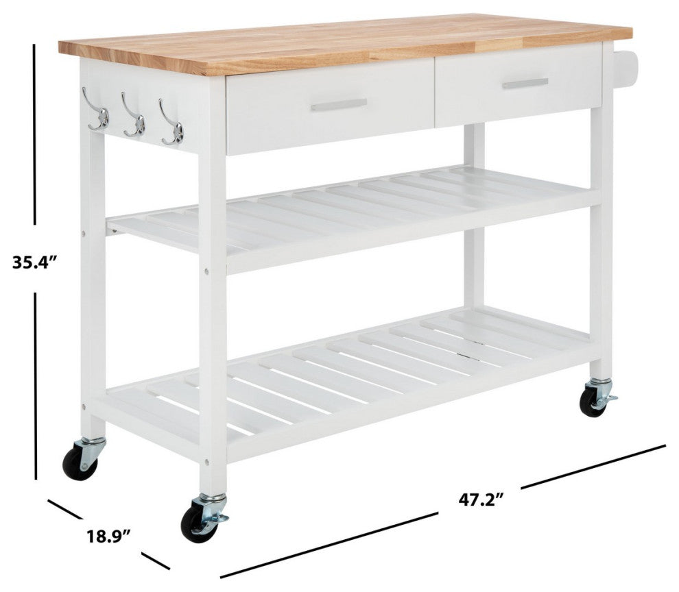 Safavieh Kiko 2 Drawer 2 Shelf Kitchen Cart