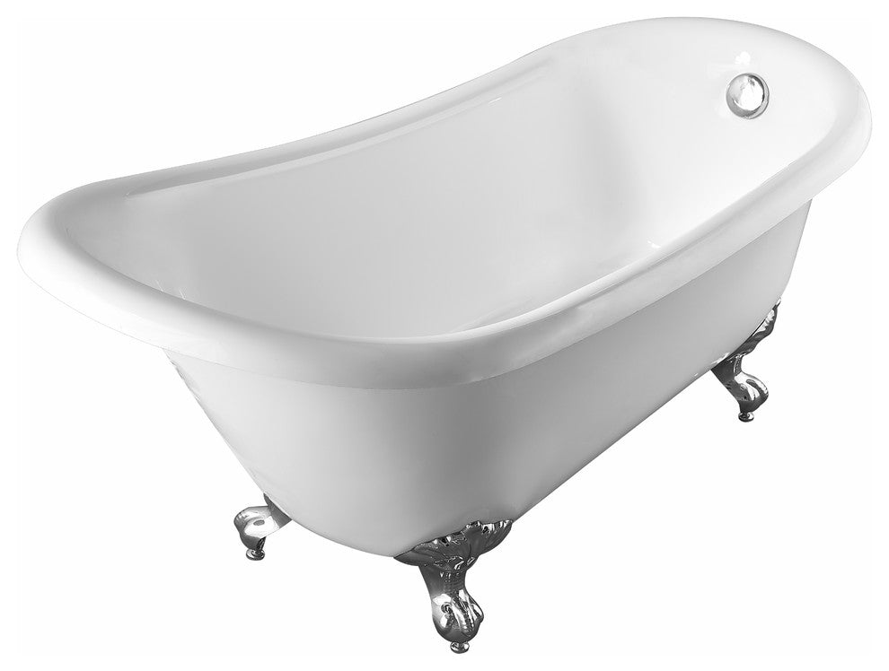 Vanity Art Freestanding Acrylic Soaking Bathtub, 67"x30"x31"