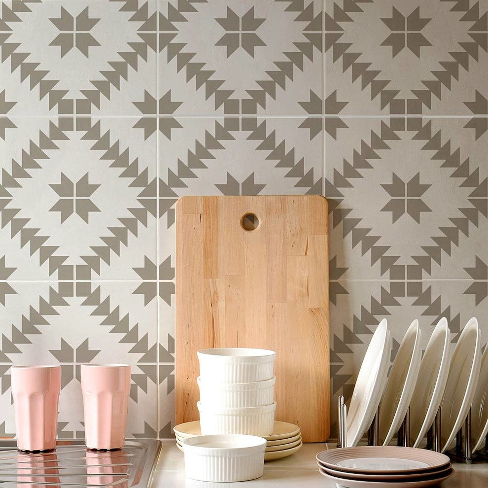Maestro Tile Stencil, DIY Geometric Tile Stencils, Faux Tiles, Extra Large