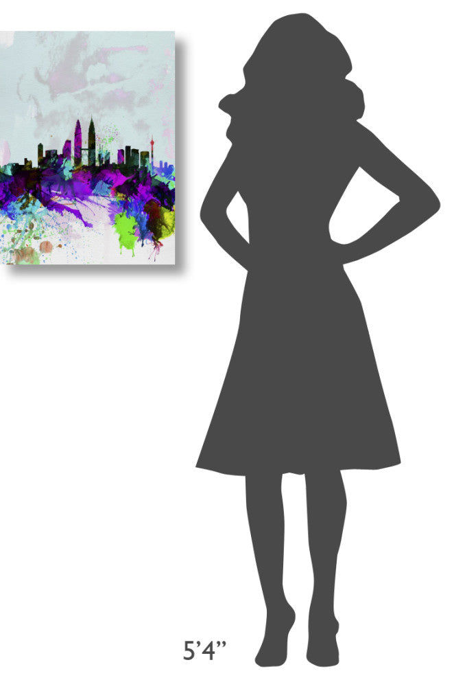 "Kuala Lumpur Watercolor Skyline" Fine Art Print