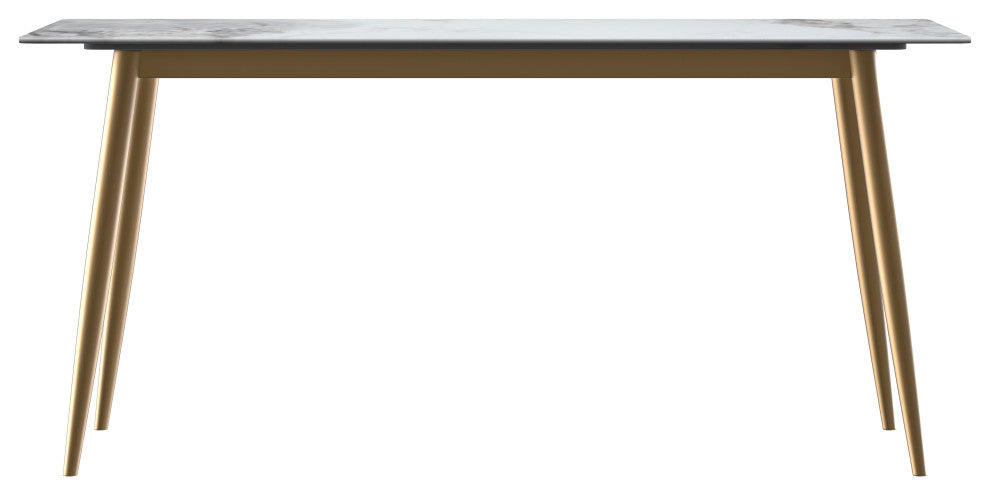 Zayle Dining Table with Rectangular Tabletop in Steel, Medium Grey, 71" Wide