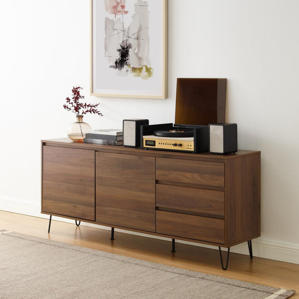Teagan Record Storage Sideboard Brown Oak