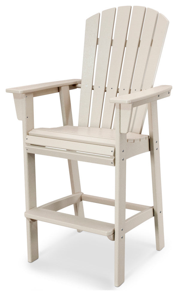 POLYWOOD Nautical Adirondack Bar Chair, Sand