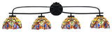Cavella 4 Light Bath Bar, Matte Black Finish, 7" Lynx Art Glass