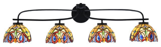 Cavella 4 Light Bath Bar, Matte Black Finish, 7" Lynx Art Glass