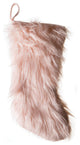 Faux Fur Christmas Stocking, Mongolian Long Hair Pink