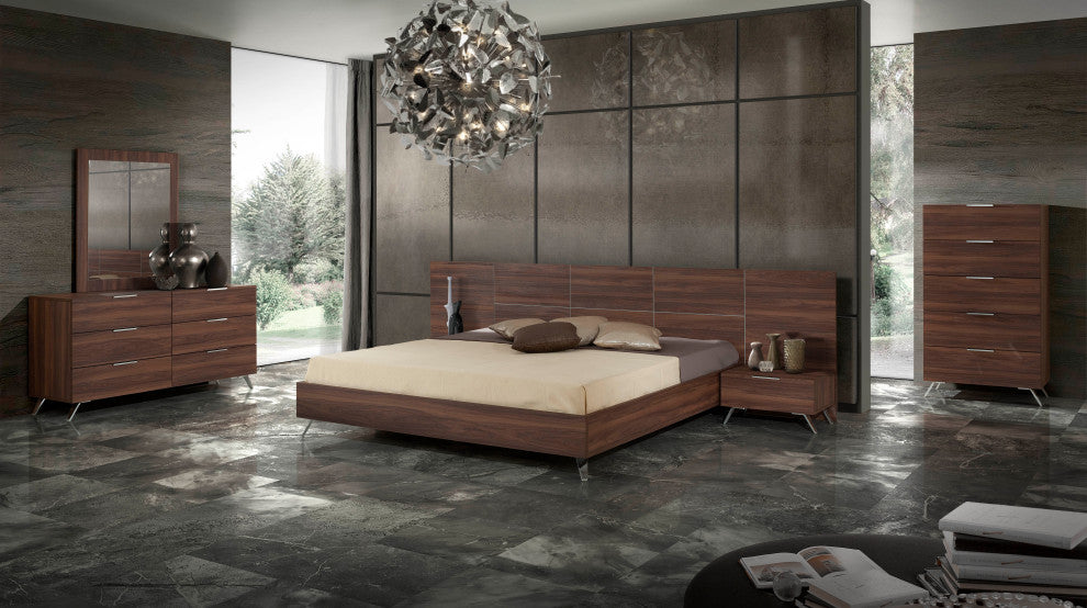 Nova Domus Brooklyn Italian Modern Walnut Bed, Queen