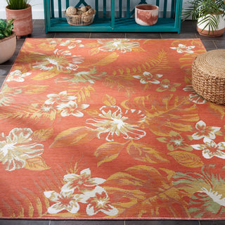 Safavieh Sunrise Collection SUN671 Indoor-Outdoor Rug, Ivory/Rust Sage, 5'3"x7'7"