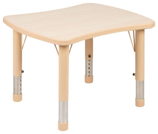 21.875"x26.625" Adjustable Rectangular Plastic Table Set, Natural