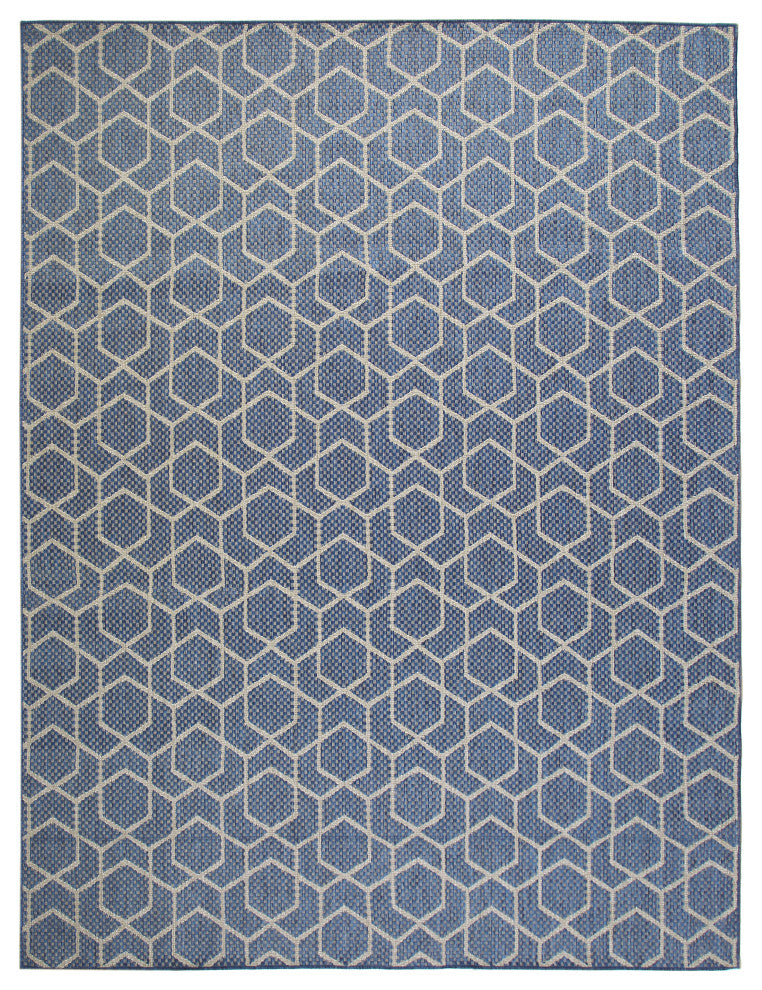 Nourison Horizon Indoor/Outdoor 10' x 14' Denim Modern Rug