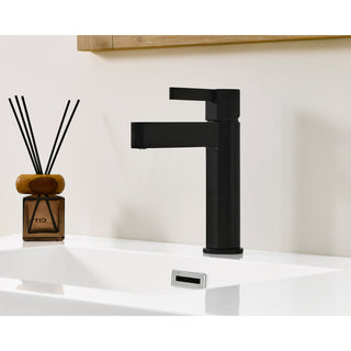 Stila Single Hole Single-Handle Bathroom Faucet, Matte Black