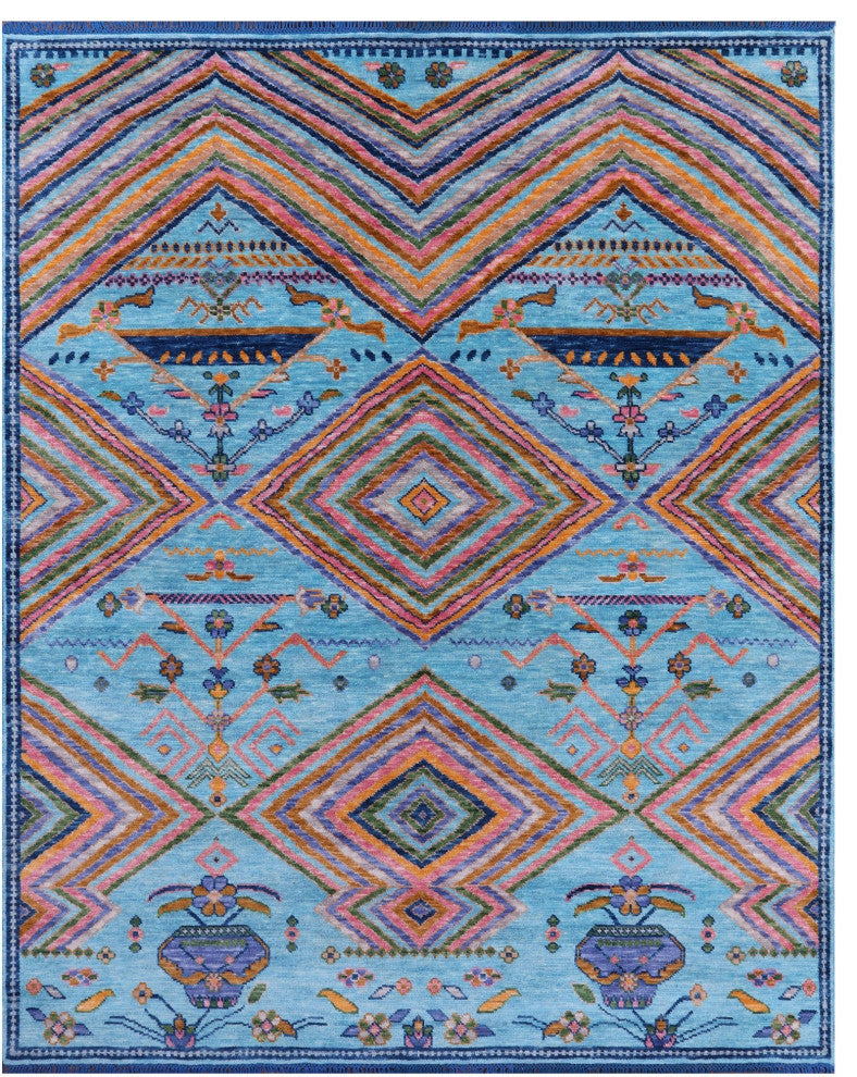 8' 1" X 10' 0" Hand Knotted Moroccan Wool Rug - Q15415