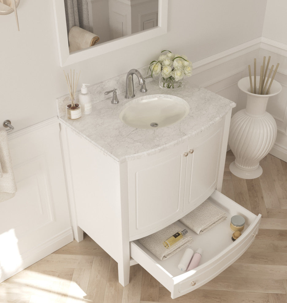 Estella Single Vanity, White, 32"