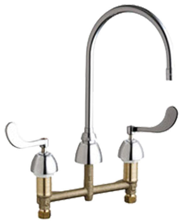 Chicago Faucets 201-GN8AE3-317XKAB Deck-Mounted Manual Sink Faucet w/ 8" Centers