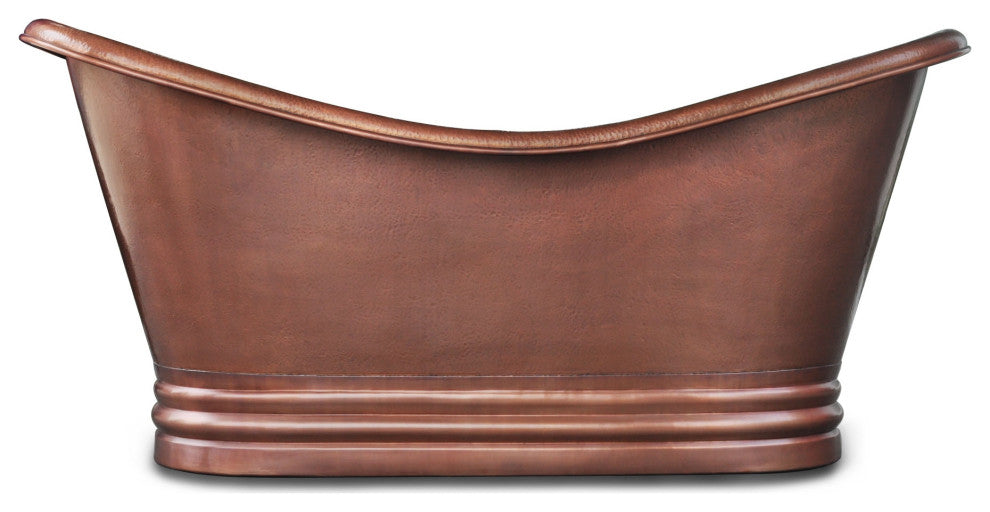 Euclid 6' Copper Freestanding Bathtub With No Overflow