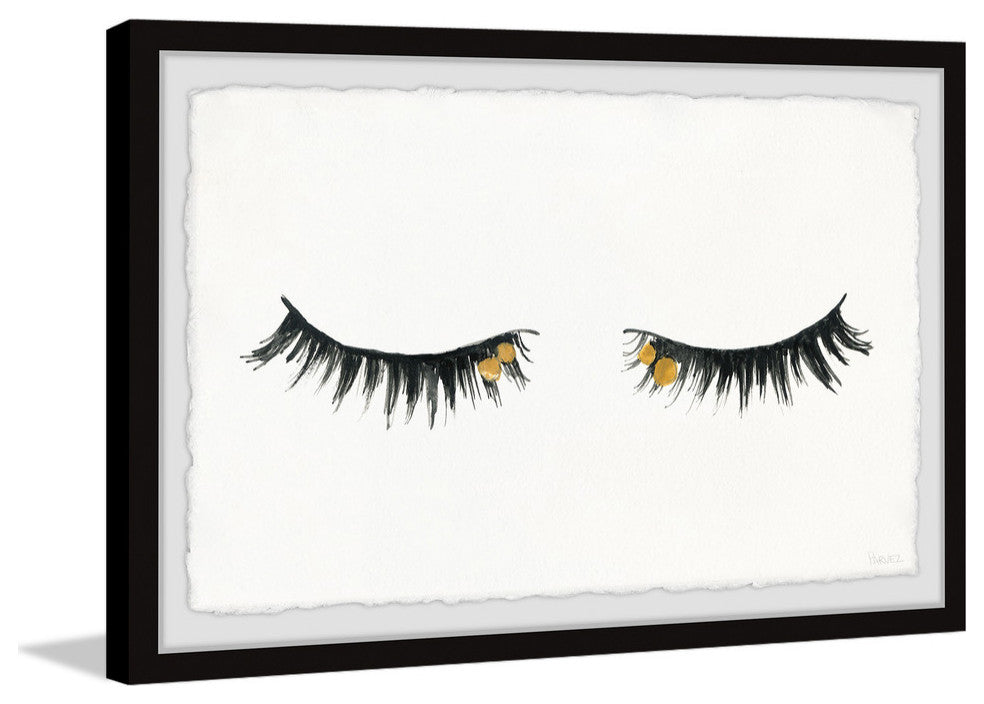 "Golden Lashes II" Framed Painting Print, 36"x24"