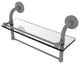 Remi 16" Gallery Glass Shelf with Towel Bar, Matte Gray