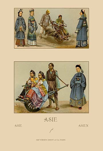 Asian Costumes and Transportation- Gallery Wrapped Canvas Art 28" x 42"
