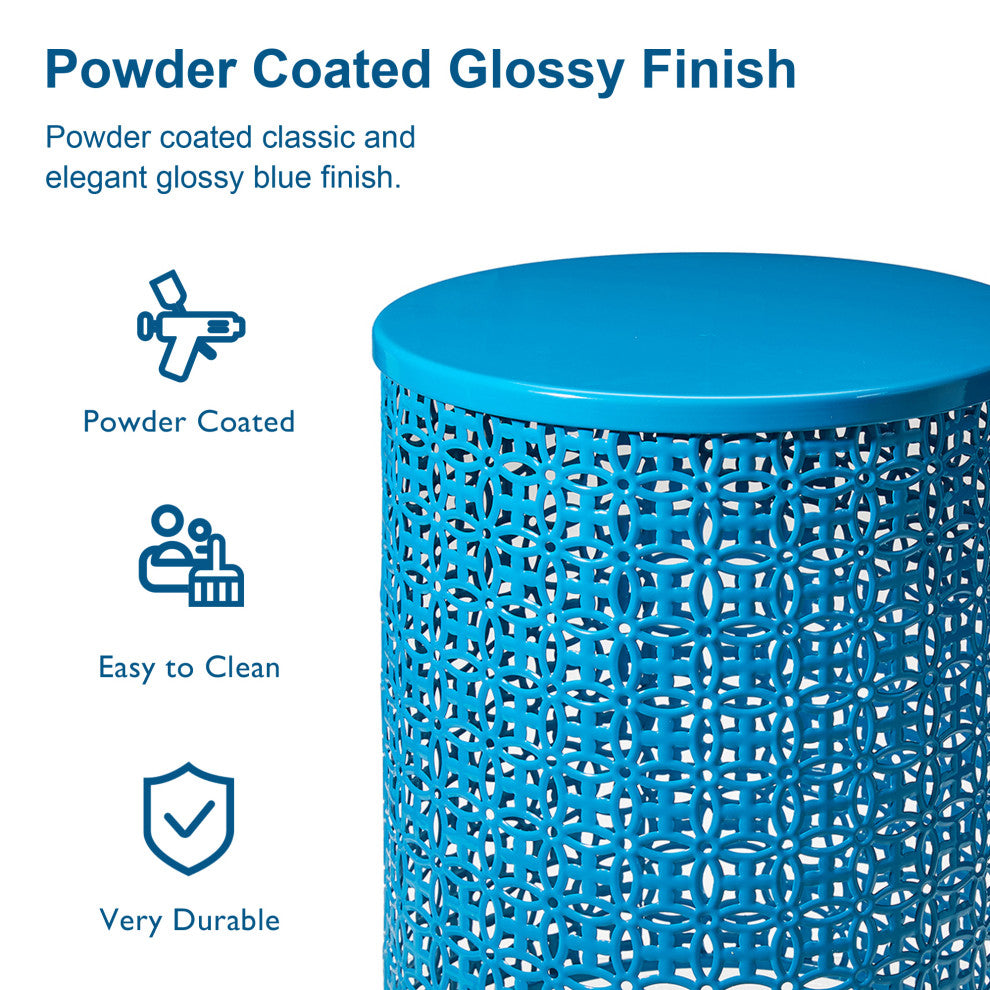 Multi-Functional Metal Garden Stool, 2-Piece Set, Blue