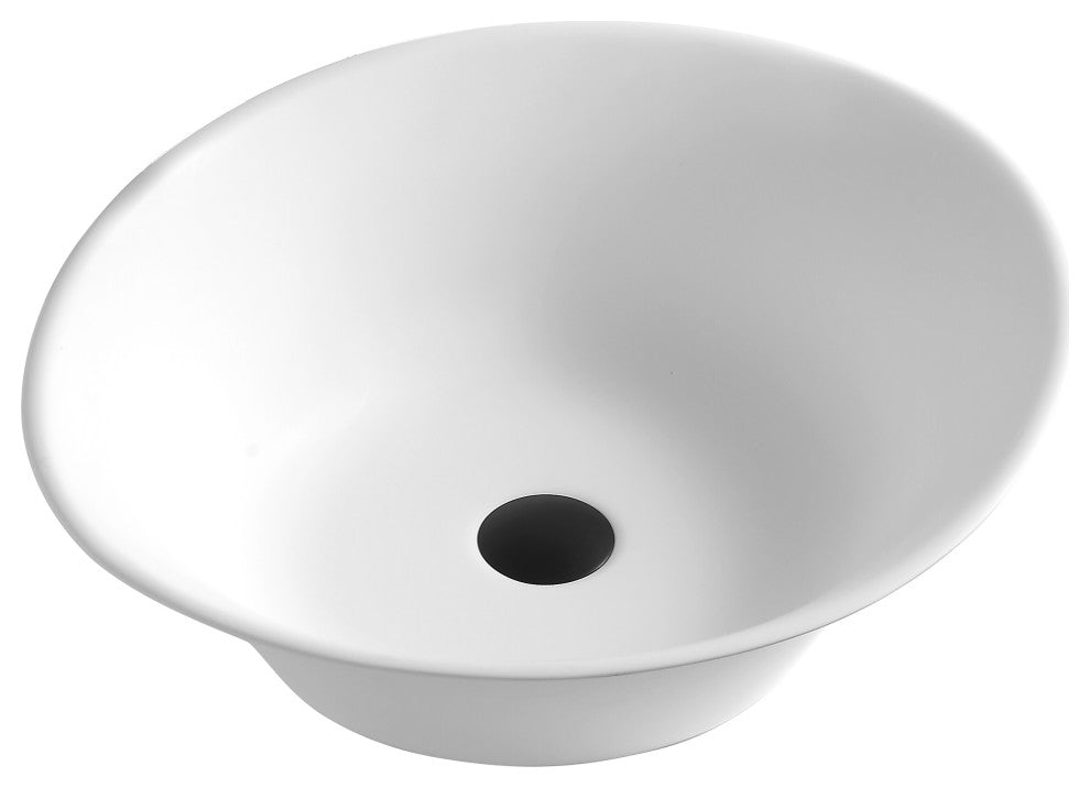 Karran White Acrylic 21" Oval Vessel Sink With Faucet Kit, Matte Black