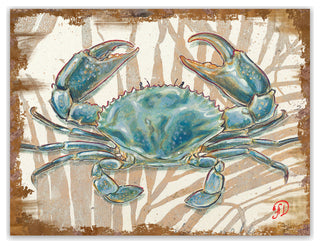 Scenic Crab Wooden Block, 12 X 9