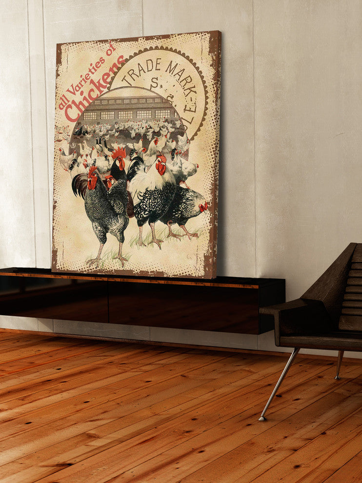 "Chicken Varieties" Painting Print on Canvas