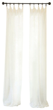 La Rosa Metallic Semi Sheer Rod Pocket Curtain  52''X96'' Single Panel , White