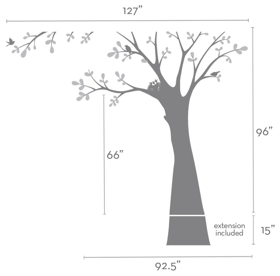 Ceiling Tree With Birds and Nest Wall Decal, Scheme A
