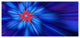 Rotating Fractal Blue Fireworks, Large Floral Canvas Art Print, 60"x28"
