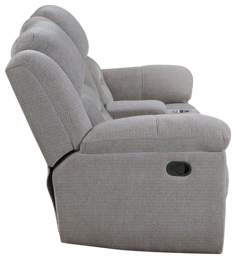 Gilson Chenille Upholstered Reclining Loveseat Grey