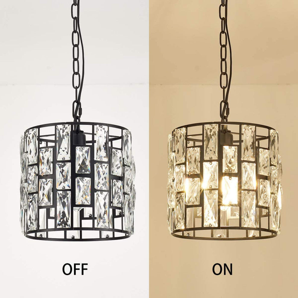 Crystal Hanging Lamp, Plug In, Swag, Cage Lighting