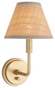 Polly Sconce Single, Natural Brass With Rattan Shade