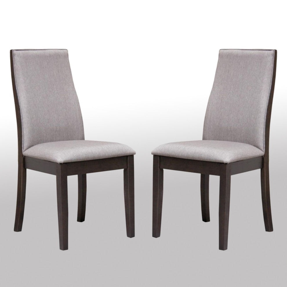 Set of 2 Side Chairs, Gray and Espresso